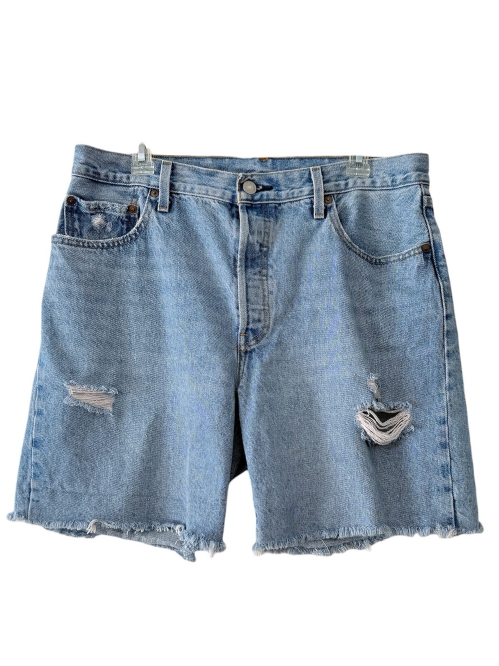 Levi's 501 Jorts Light Blue Distressed Cutoff Shorts Size 32